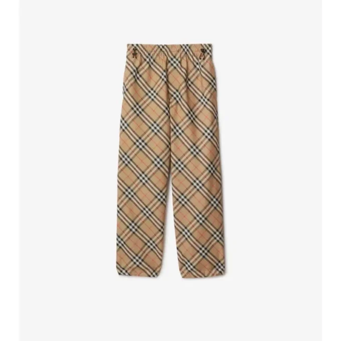 Pantaloni in twill a quadri