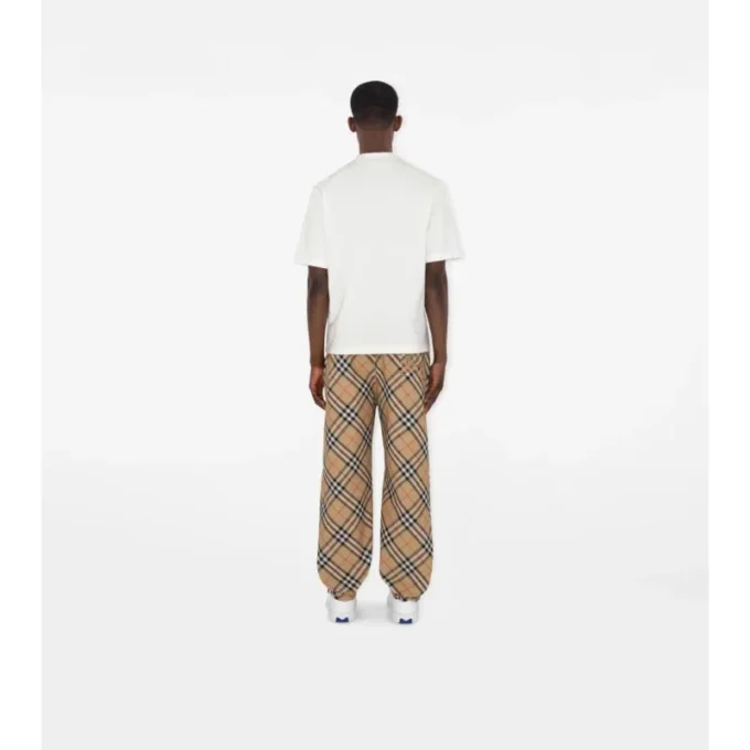 Pantaloni in twill a quadri