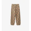 Pantaloni in twill a quadri