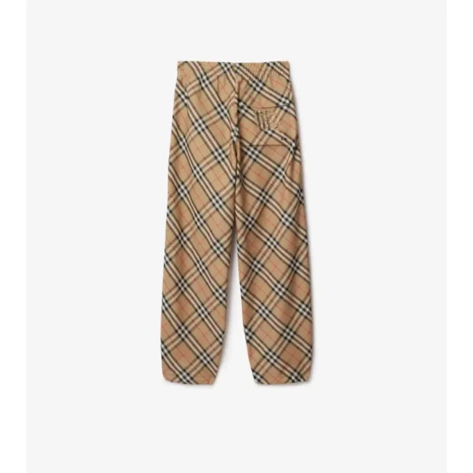 Pantaloni in twill a quadri