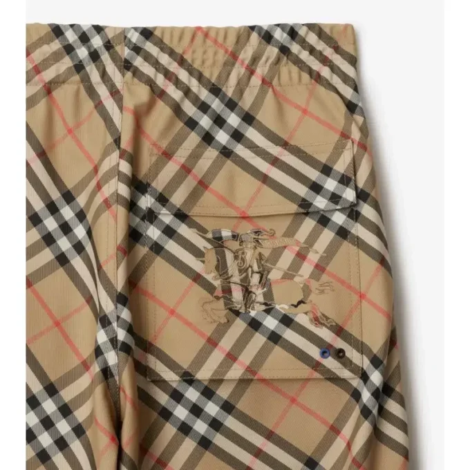 Pantaloni in twill a quadri