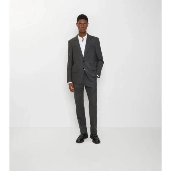Pantaloni sartoriali in flanella di lana