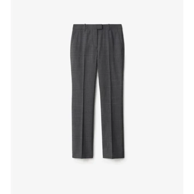 Pantaloni sartoriali in lana a quadri