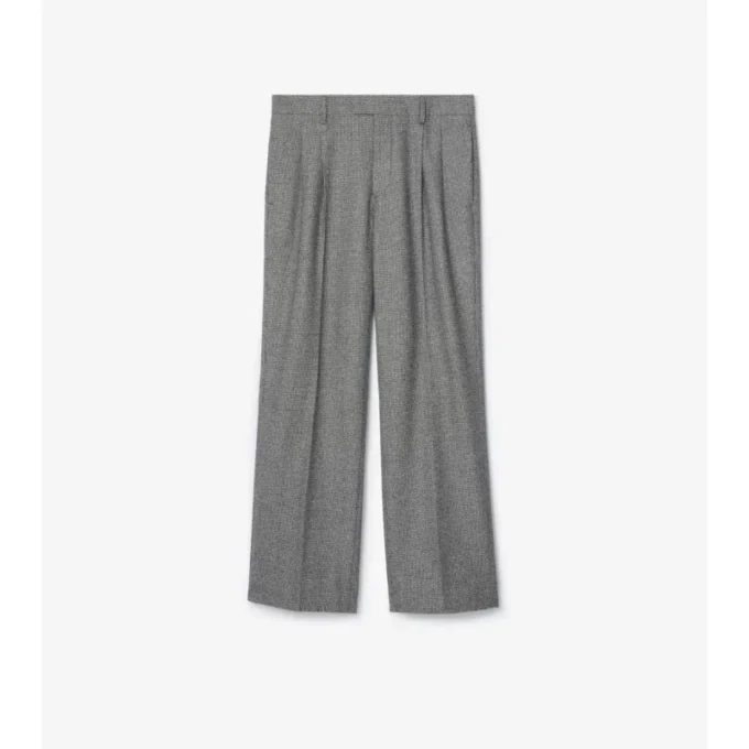 Pantaloni sartoriali in lana con motivo a quadri Puppytooth