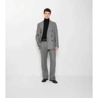 Pantaloni sartoriali in lana con motivo a quadri Puppytooth