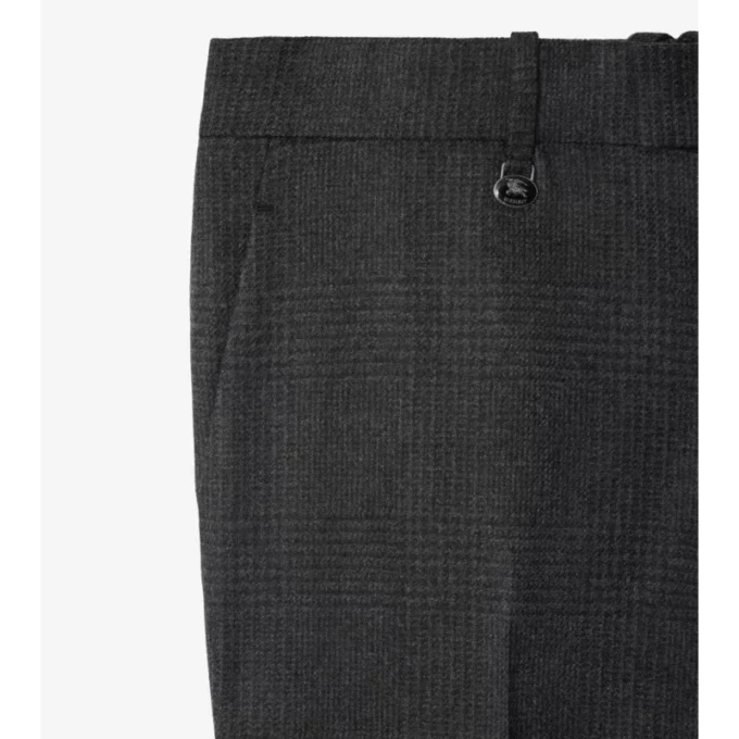 Pantaloni sartoriali in lana e cashmere a quadri