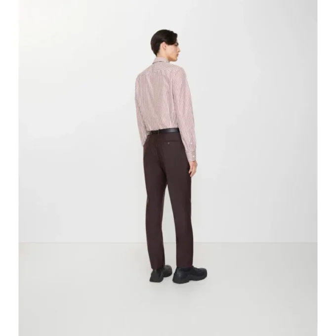 Pantaloni sartoriali in lana e mohair a righe