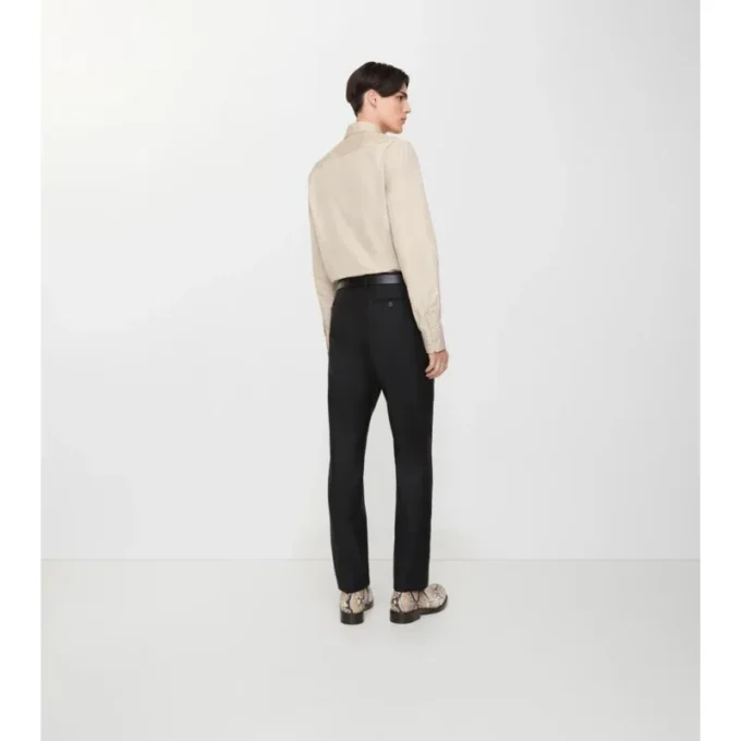 Pantaloni sartoriali in lana e mohair a righe