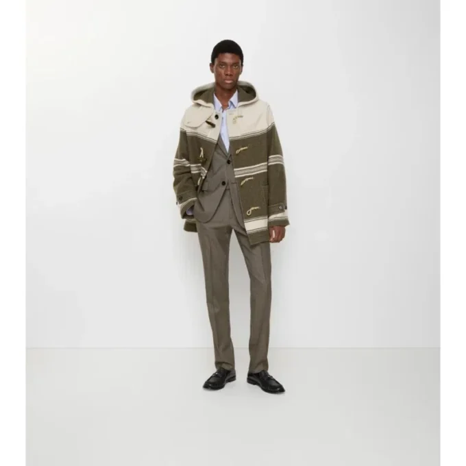Pantaloni sartoriali in lana Sharkskin