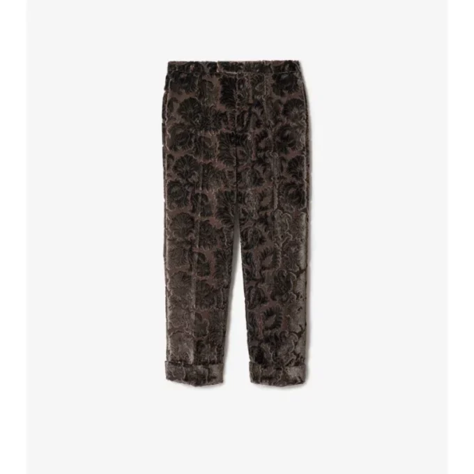 Pantaloni sartoriali in velluto a quadri