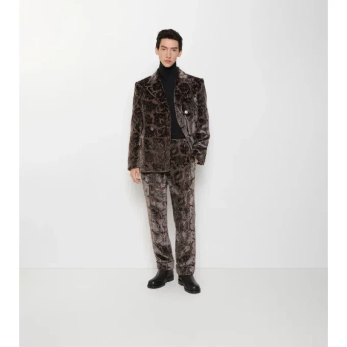 Pantaloni sartoriali in velluto a quadri