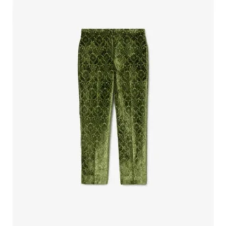 Pantaloni sartoriali in velluto barocco
