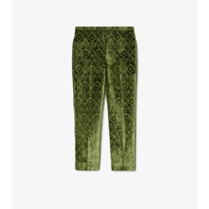 Pantaloni sartoriali in velluto barocco