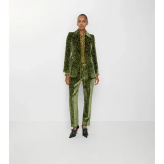Pantaloni sartoriali in velluto barocco