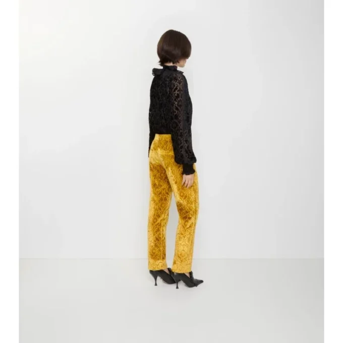 Pantaloni sartoriali in velluto barocco