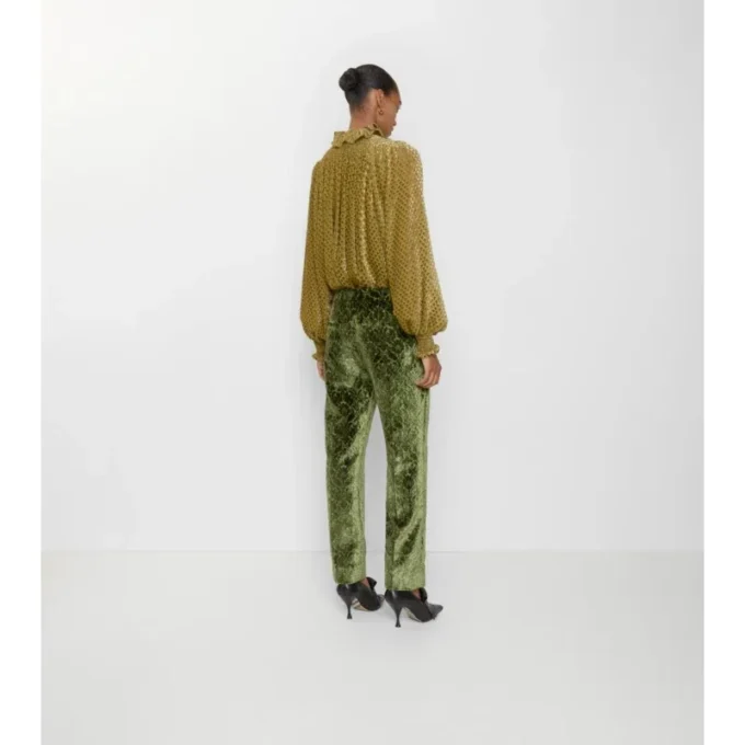 Pantaloni sartoriali in velluto barocco