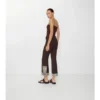 Pantaloni svasati corti in lana e seta ricamati
