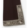 Pantaloni svasati corti in lana e seta ricamati