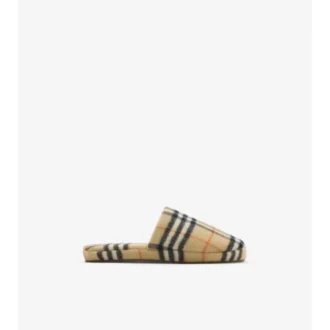 Pantofole in misto lana con motivo a quadri