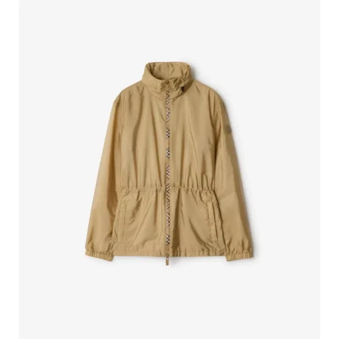 Parka corto in nylon a quadri