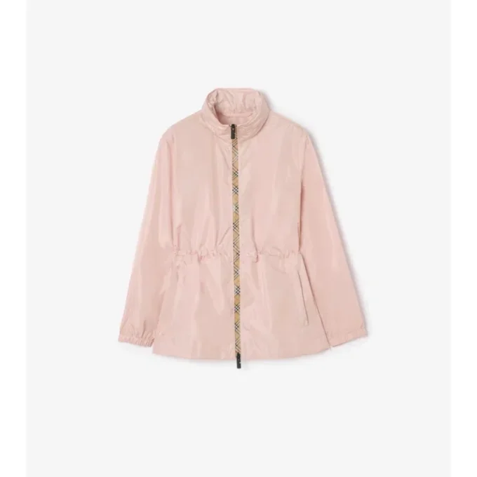 Parka corto in nylon a quadri