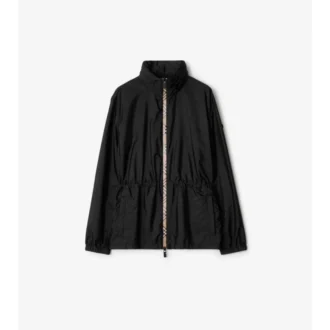 Parka corto in nylon a quadri
