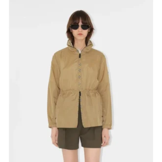 Parka corto in nylon a quadri