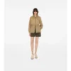 Parka corto in nylon a quadri