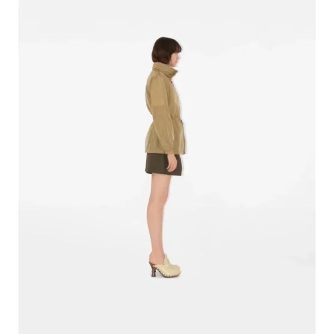 Parka corto in nylon a quadri