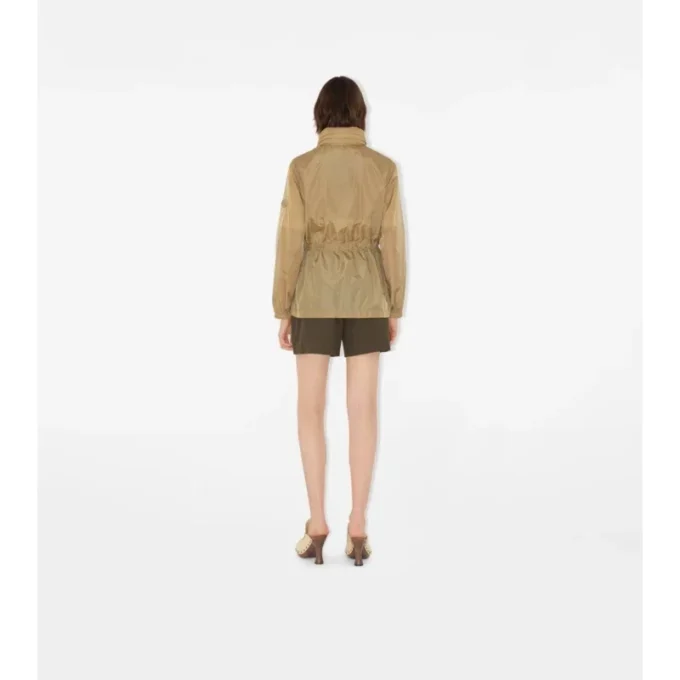 Parka corto in nylon a quadri