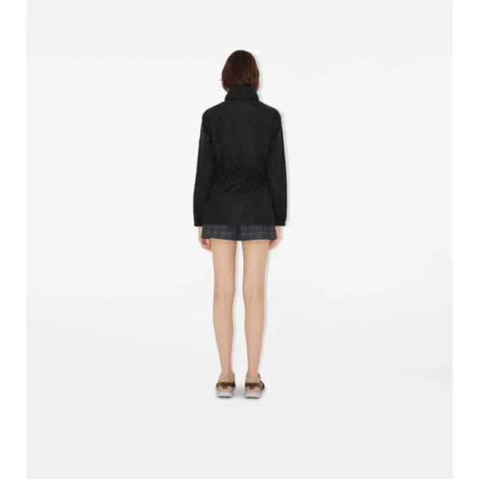 Parka corto in nylon a quadri