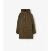 Parka in Gabardine con bordi in shearling