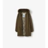 Parka in Gabardine con bordi in shearling