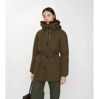 Parka in Gabardine con rifiniture in shearling