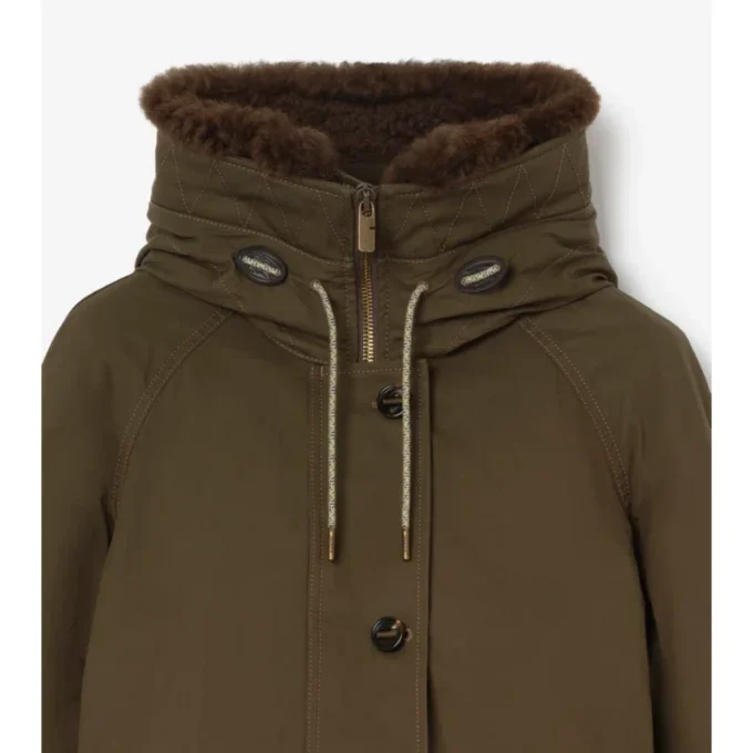 Parka in Gabardine con rifiniture in shearling