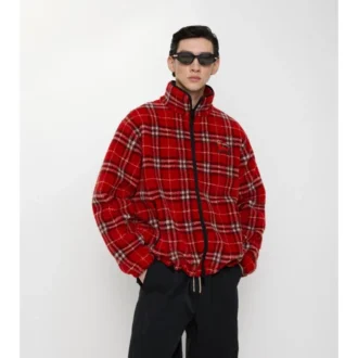 Pile in misto lana e cashmere a quadri