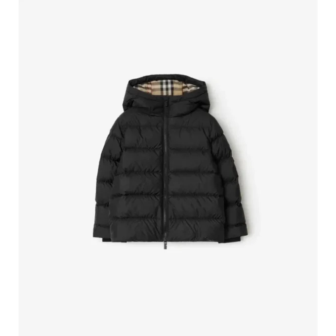 Piumino con cappuccio in nylon