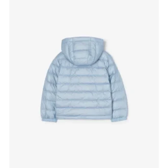 Piumino con cappuccio in nylon a quadri