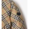 Piumino con cappuccio in nylon con motivo a quadri