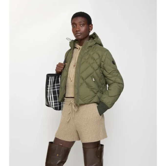 Piumino Delley in nylon con cuciture a quadri