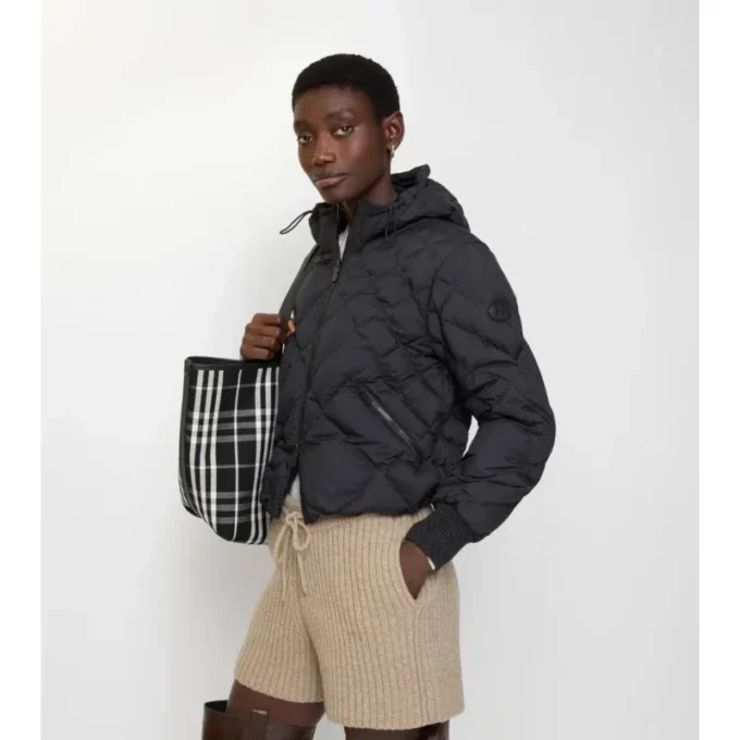Piumino Delley in nylon con cuciture a quadri