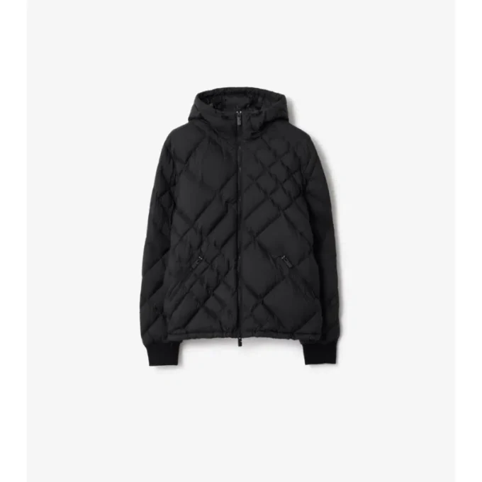 Piumino Doversgreen in nylon con cuciture a quadri