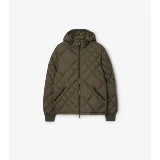 Piumino Doversgreen in nylon con cuciture a quadri