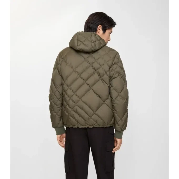 Piumino Doversgreen in nylon con cuciture a quadri