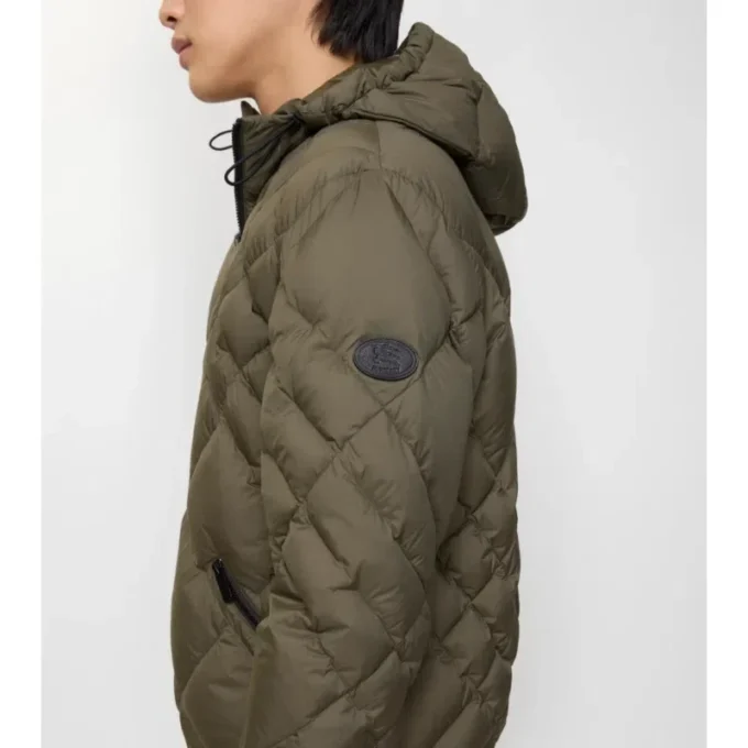 Piumino Doversgreen in nylon con cuciture a quadri