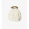 Piumino in nylon con bordi in pelliccia sintetica