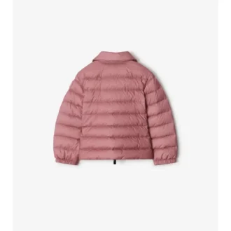 Piumino in nylon con nastro a quadri