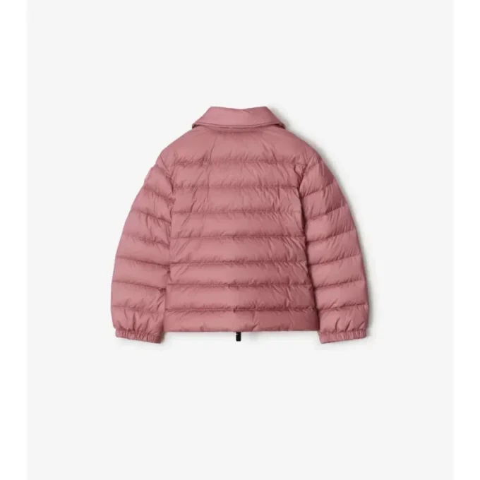 Piumino in nylon con nastro a quadri