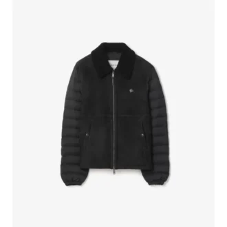 Piumino in nylon con shearling