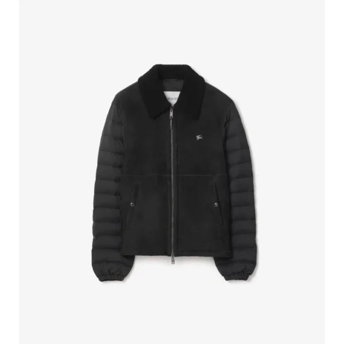 Piumino in nylon con shearling
